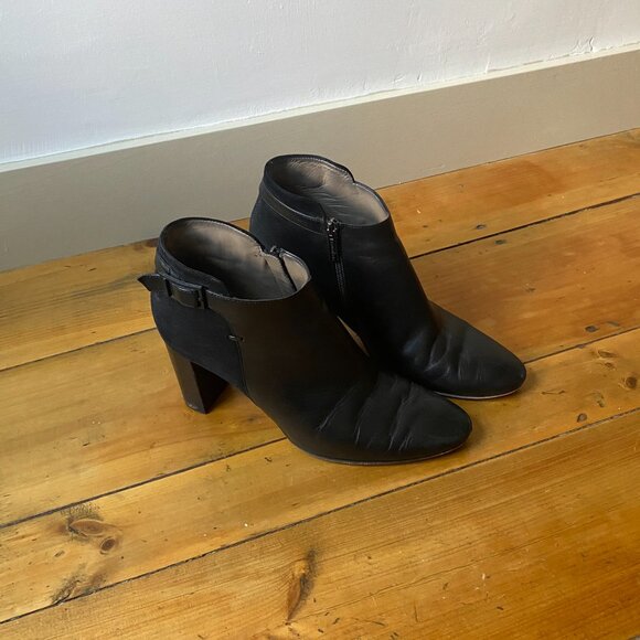 Aquatalia Black Leather and Suede Ankle Boots - Picture 2 of 9